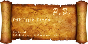 Pólyik Ditta névjegykártya